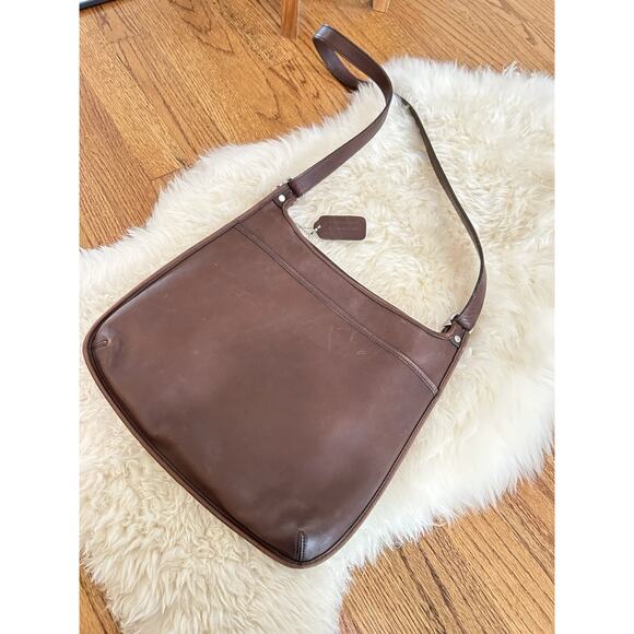 Vintage COACH Shoulder Crossbody Leather Bag Old Coach 9146 Brown Leather T0CU - Picture 3 of 5